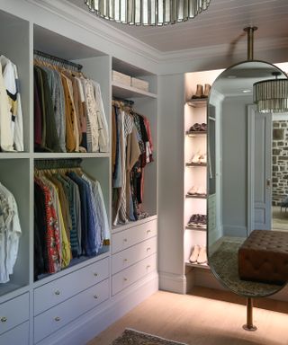 The ultimate IKEA Pax wardrobe hack- walk in closet finished result