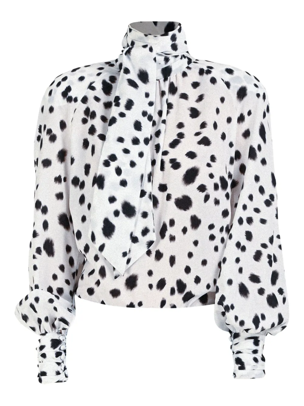 Rowen Rose Dalmatian-Pattern Blouse | M