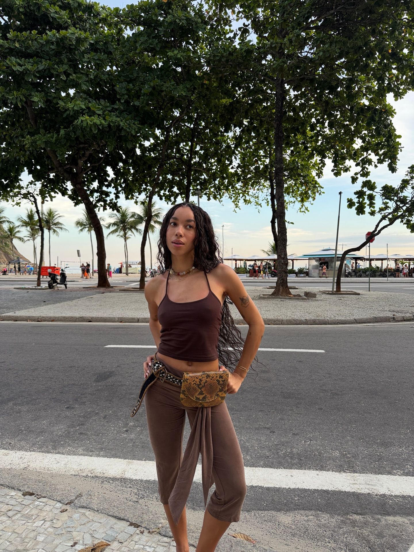 An image of a woman wearing best shoes to wear with capri sweats