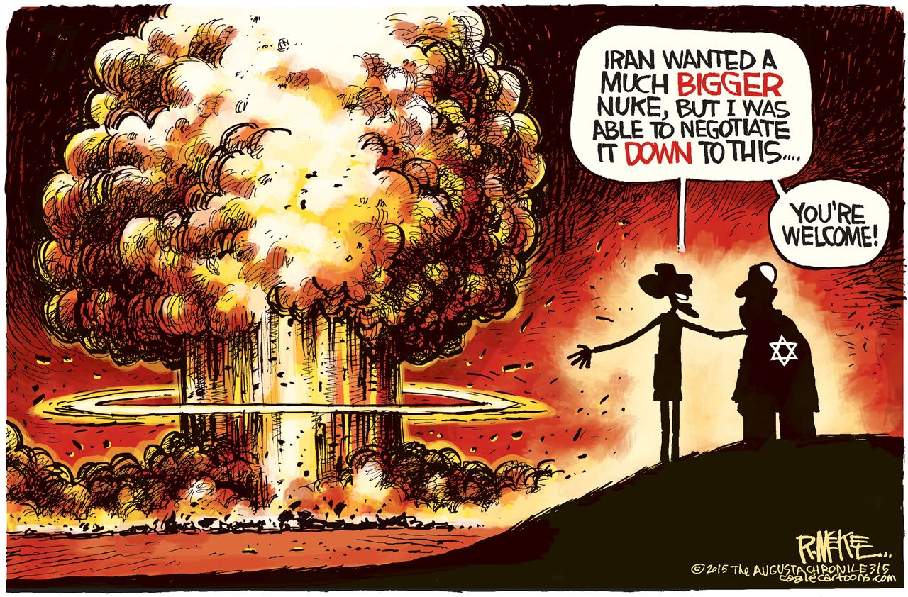 Obama cartoon World Iran nuclear