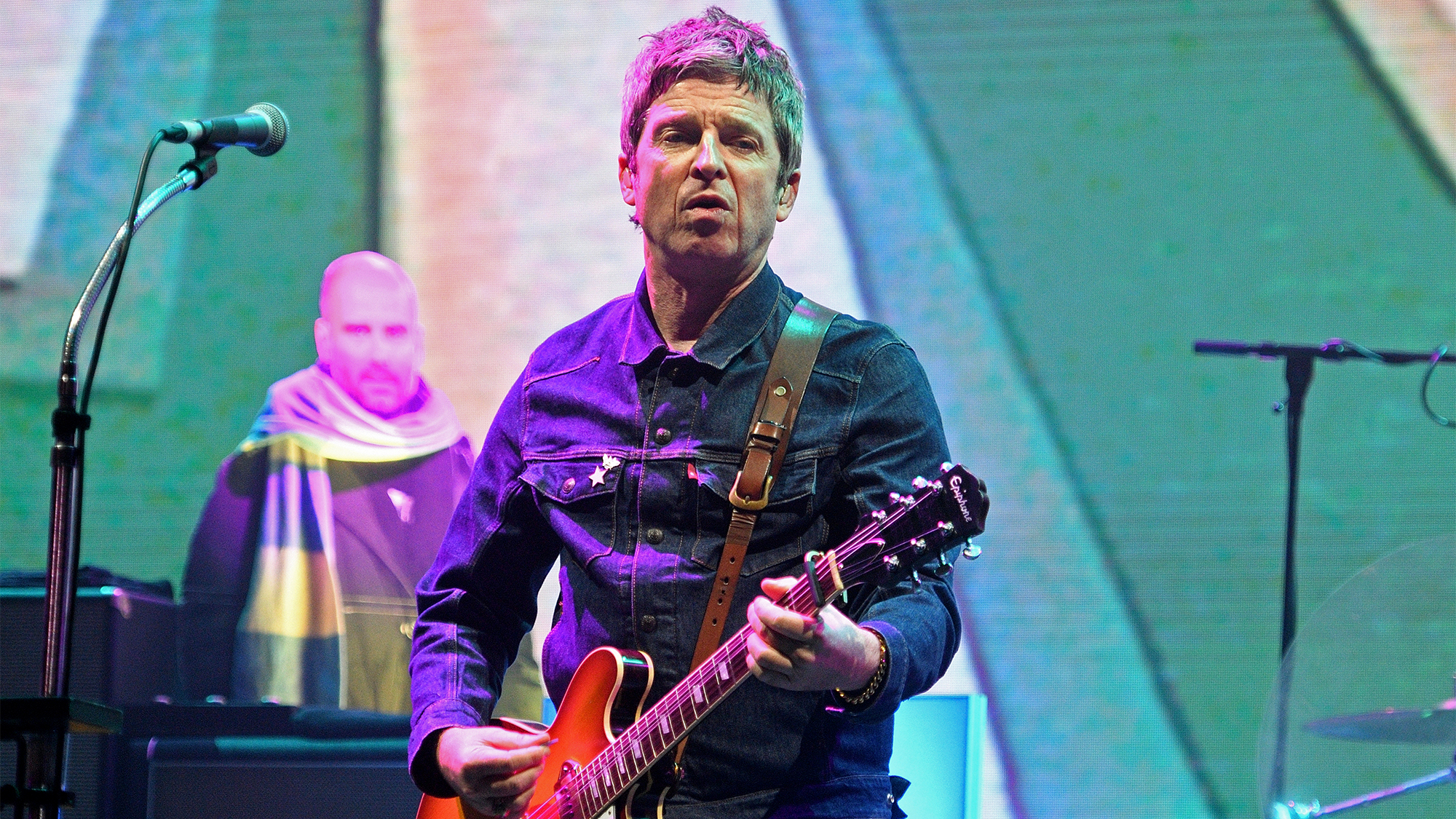 Noel Gallagher of Noel Gallagher's High Flying Birds performs on stage at Audley End House on August 05, 2023 in Saffron Walden, England. 