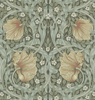 bayleaf and manilla, green and gold wallpaper