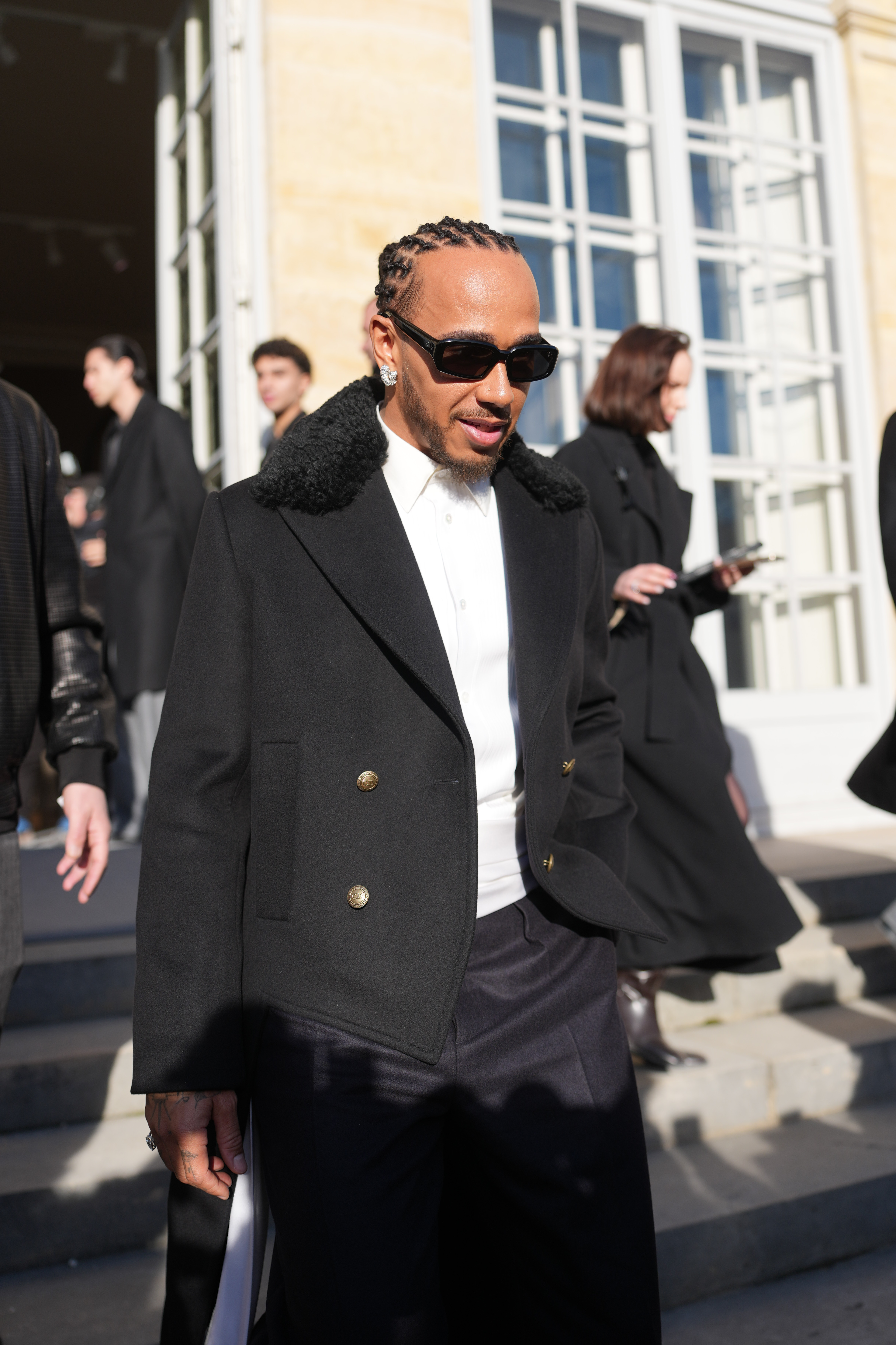Lewis Hamilton is seen, outside Dior, during Paris Fashion Week - Menswear Fall/Winter 2026-2027