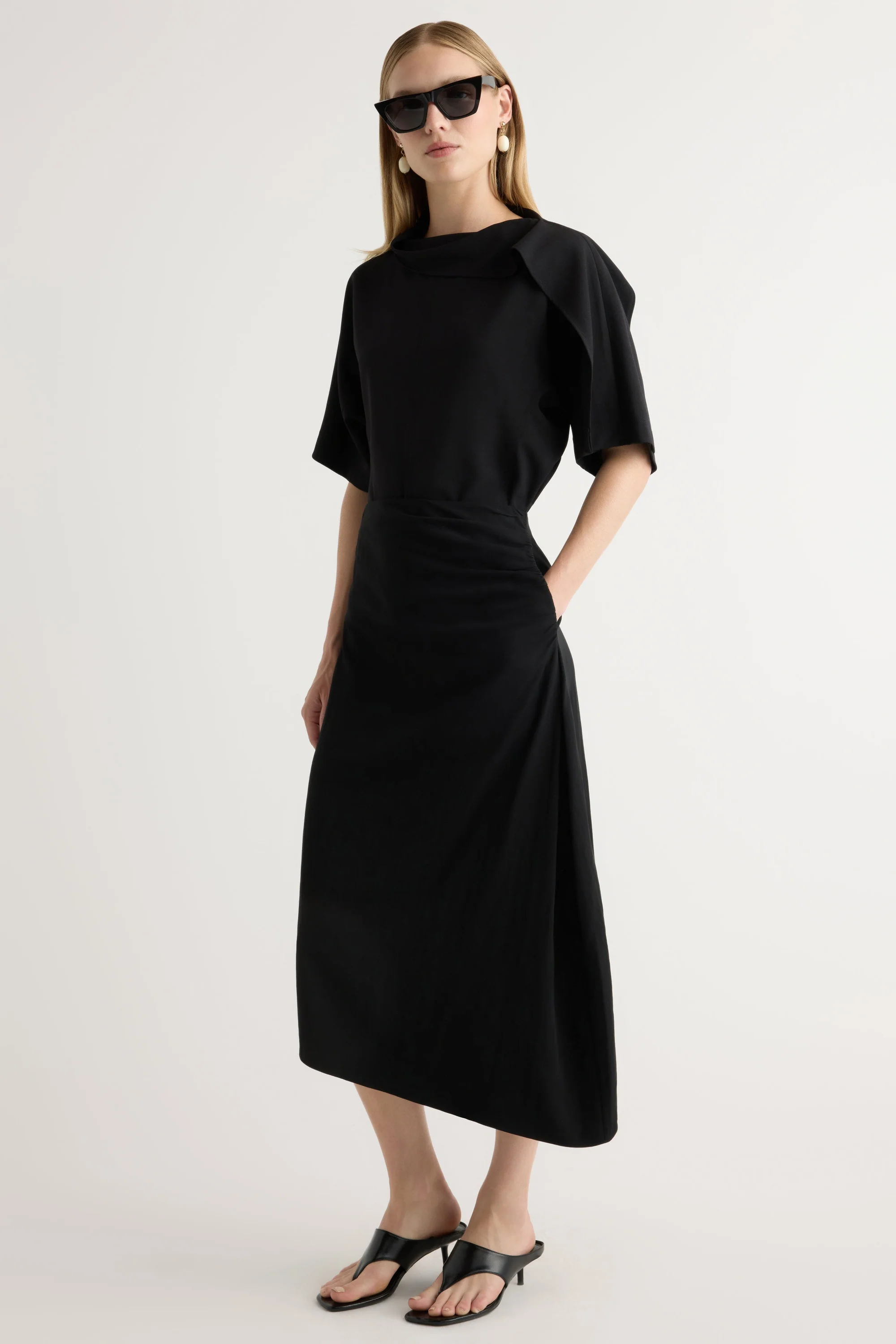 Modern Citizen, Rita Asymmetric-Hem Shirred Skirt