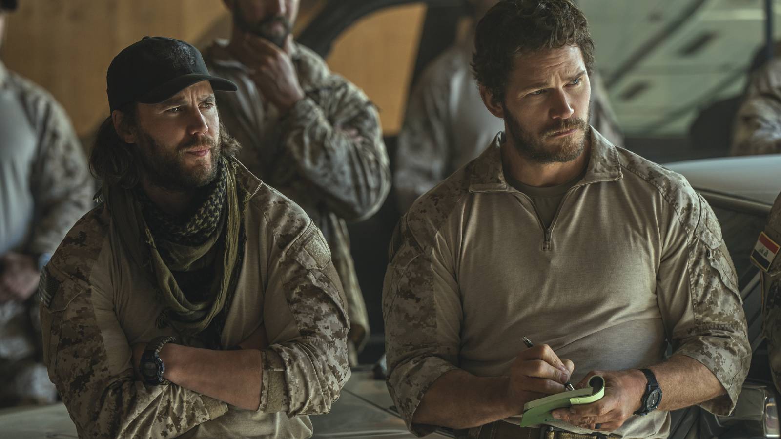 Taylor Kitsch and Chris Pratt in The Terminal List: Dark Wolf.