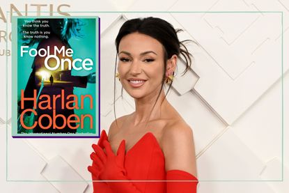Fool Me Once book cover as drop in image and portrait of Michelle Keegan