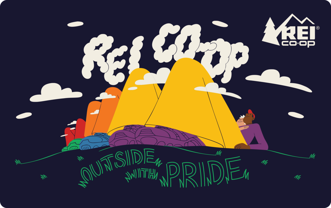 Design for REI's 'Outside with Pride' campaign by nonbinary artist Alva Skog