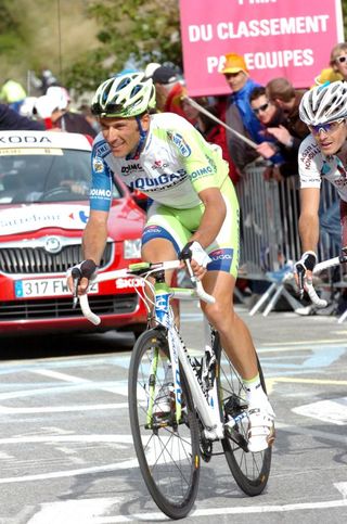 Ivan Basso (Liquigas) was on the back foot all day