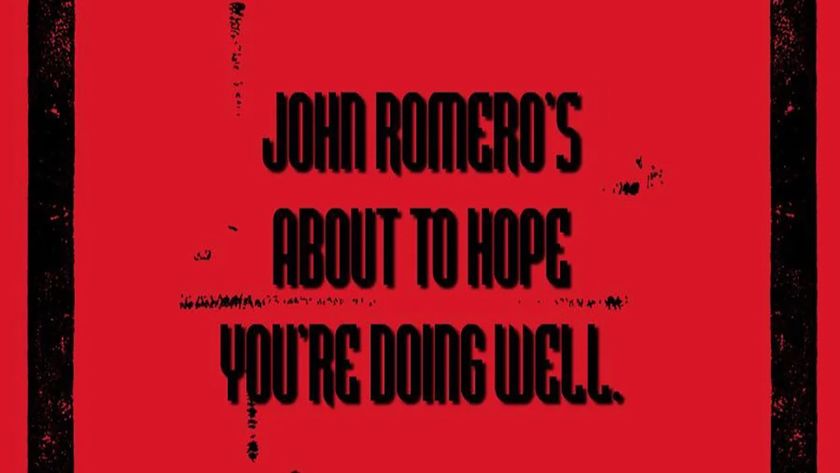 An edit of the famous red Daikatana ad that reads &quot;John Romero&#039;s about to hope you&#039;re doing well&quot;