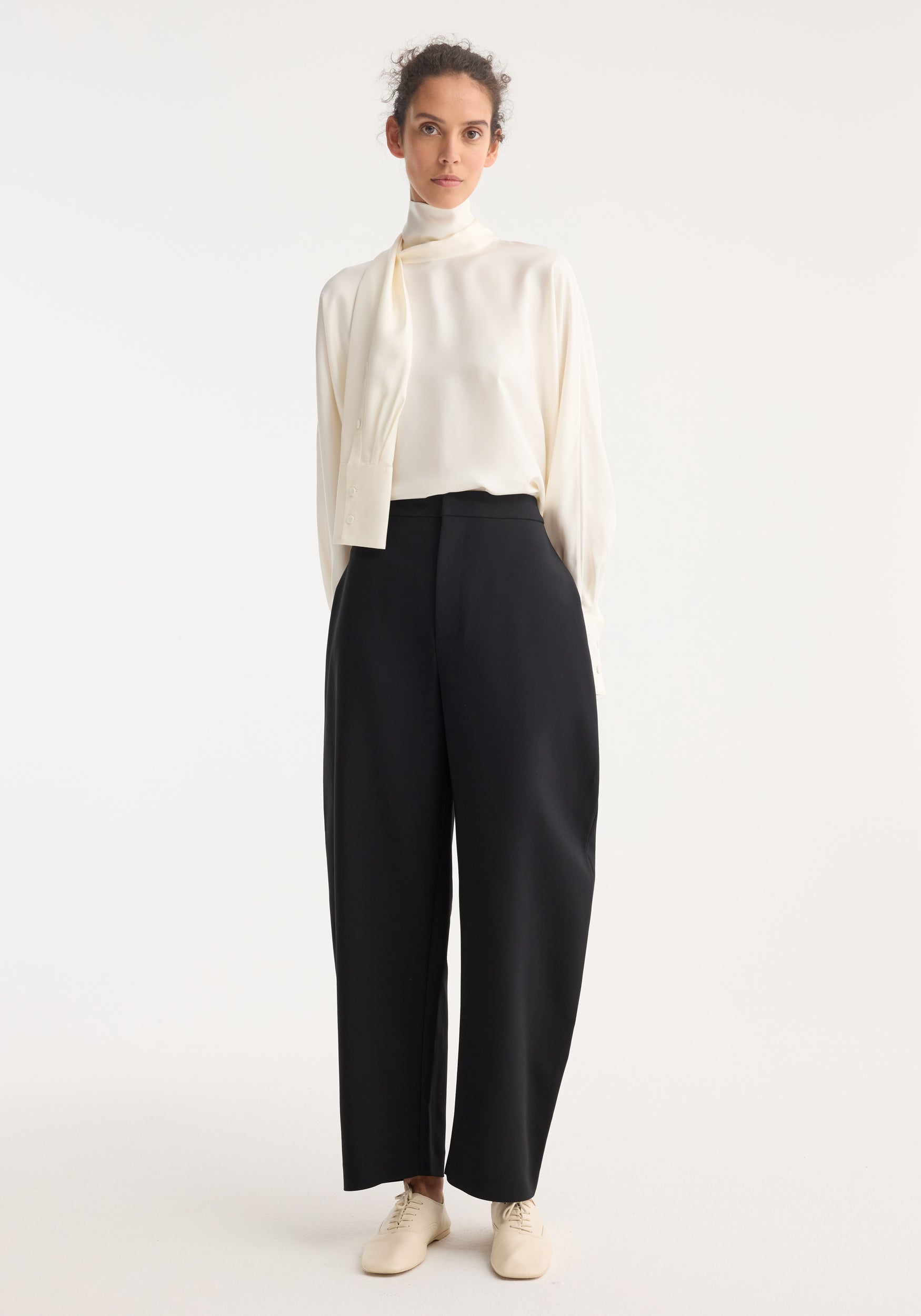 Foulard Silk Top | Cream