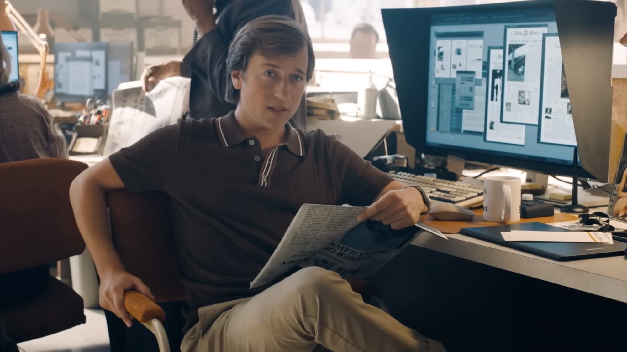 Jimmy Olsen (Skyler Gisondo) looks ahead in Superman.