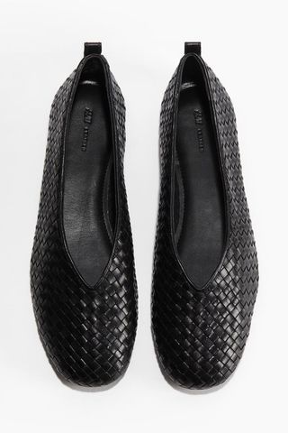 Braided Leather Ballet Pumps