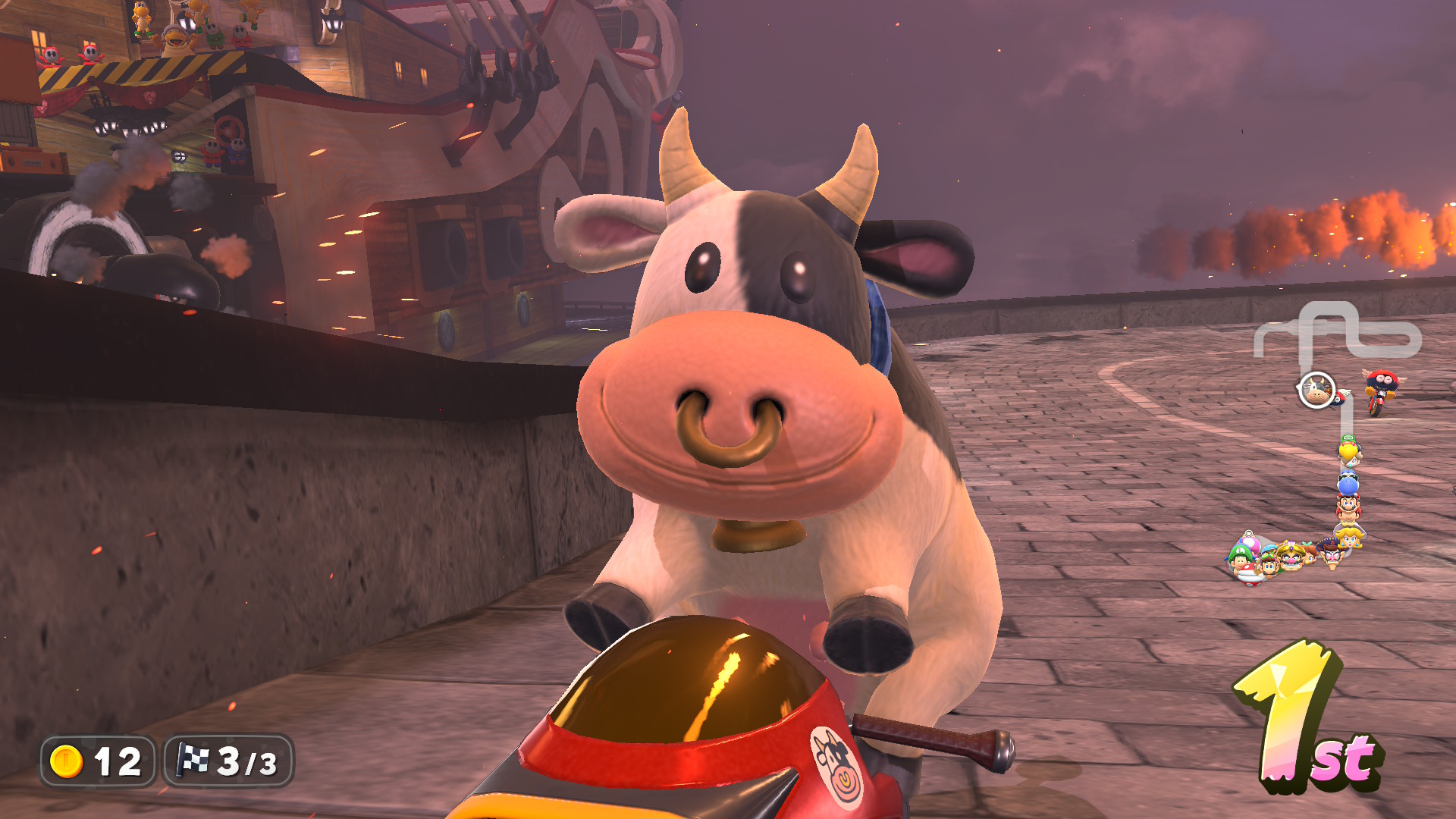 The cow in Mario Kart World