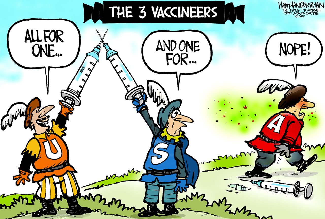 Editorial Cartoon U.S. covid vaccines