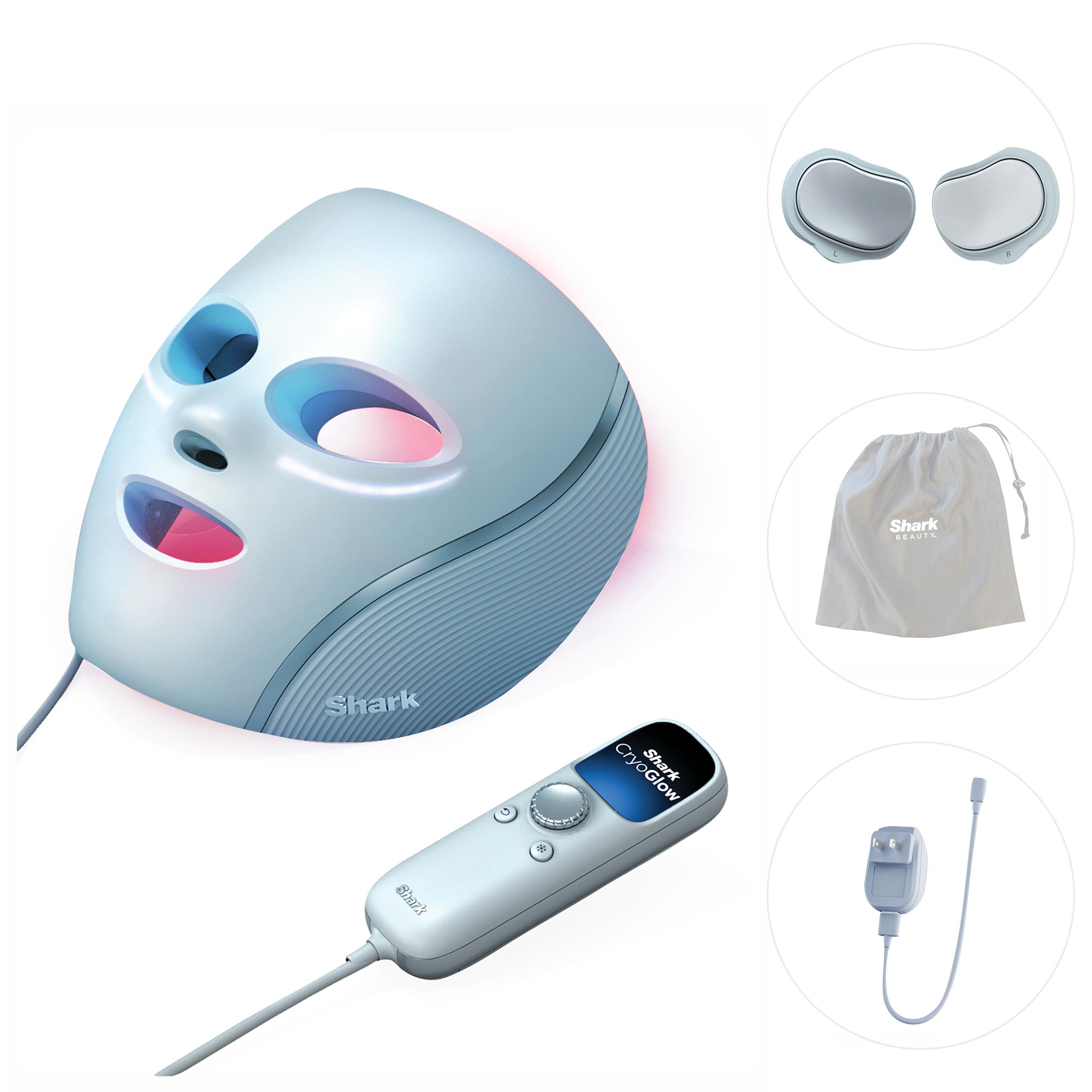 Cryoglow&trade; Cooling + Led Face Mask &amp; Facial Glo Skin Tool - Blue