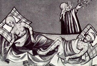 Bible depiction of the Black Death, thought to be caused by bubonic plague