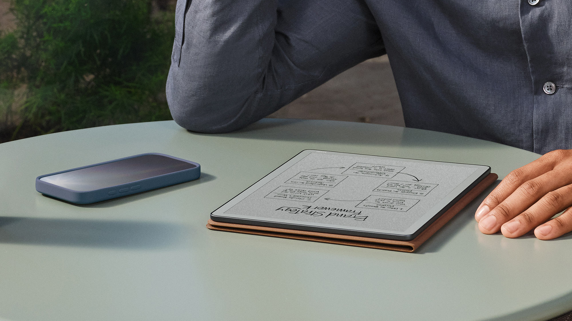 Amazon Kindle Scribe without Front Light on desk