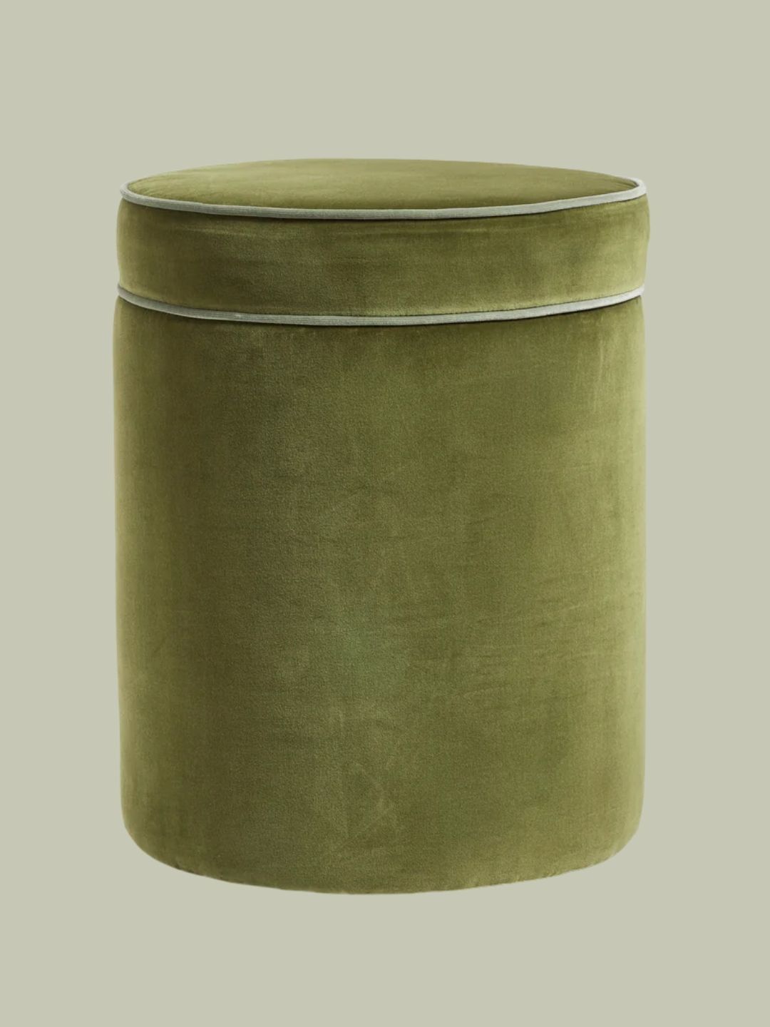 OKA, Samena Velvet Ottoman in Spruce