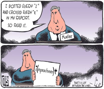 Political Cartoon U.S. Mueller Statement Urging Impeachment