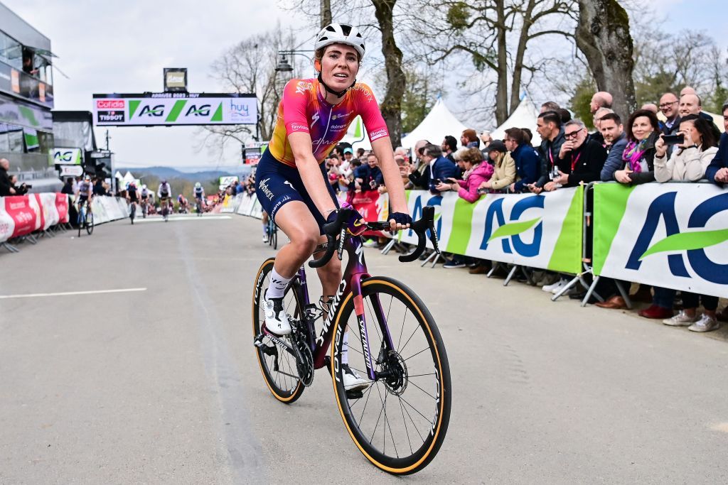 Dutch Demi Vollering of SD Worx celebrates after winning the womens race La Fleche Wallonne a one day cycling race Waalse Pijl Walloon Arrow 1273 km from Huy to Huy Wednesday 19 April 2023 BELGA PHOTO DIRK WAEM Photo by DIRK WAEM BELGA MAG Belga via AFP Photo by DIRK WAEMBELGA MAGAFP via Getty Images