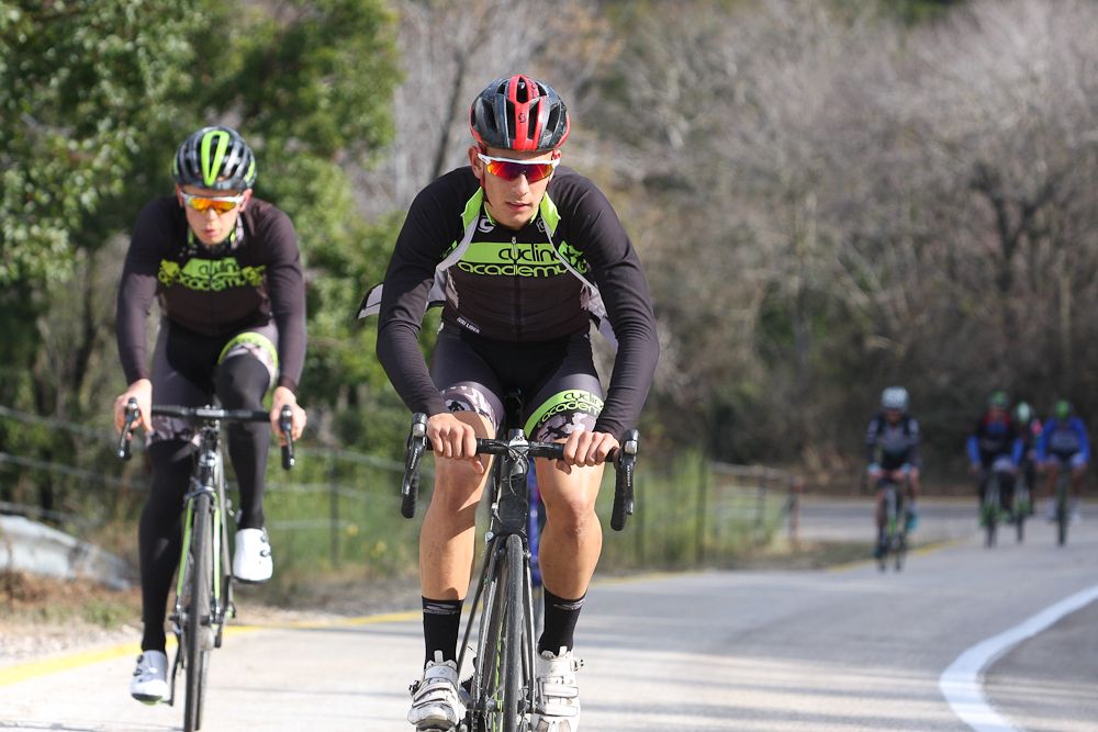 Development team rider Ori Leonzini on a climb.