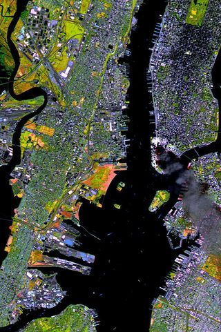 SPOT Satellite Images of World Trade Center Fires