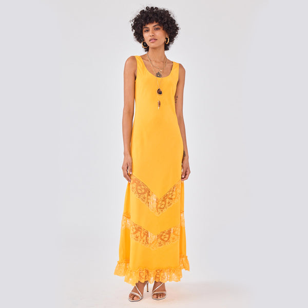 Rex Silk Dress Ochre