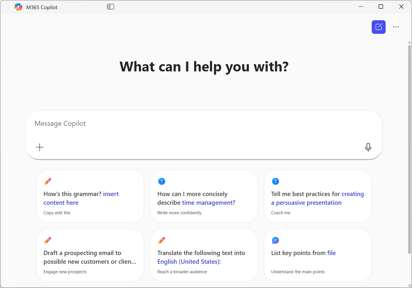 A screenshot of the M365 Copilot