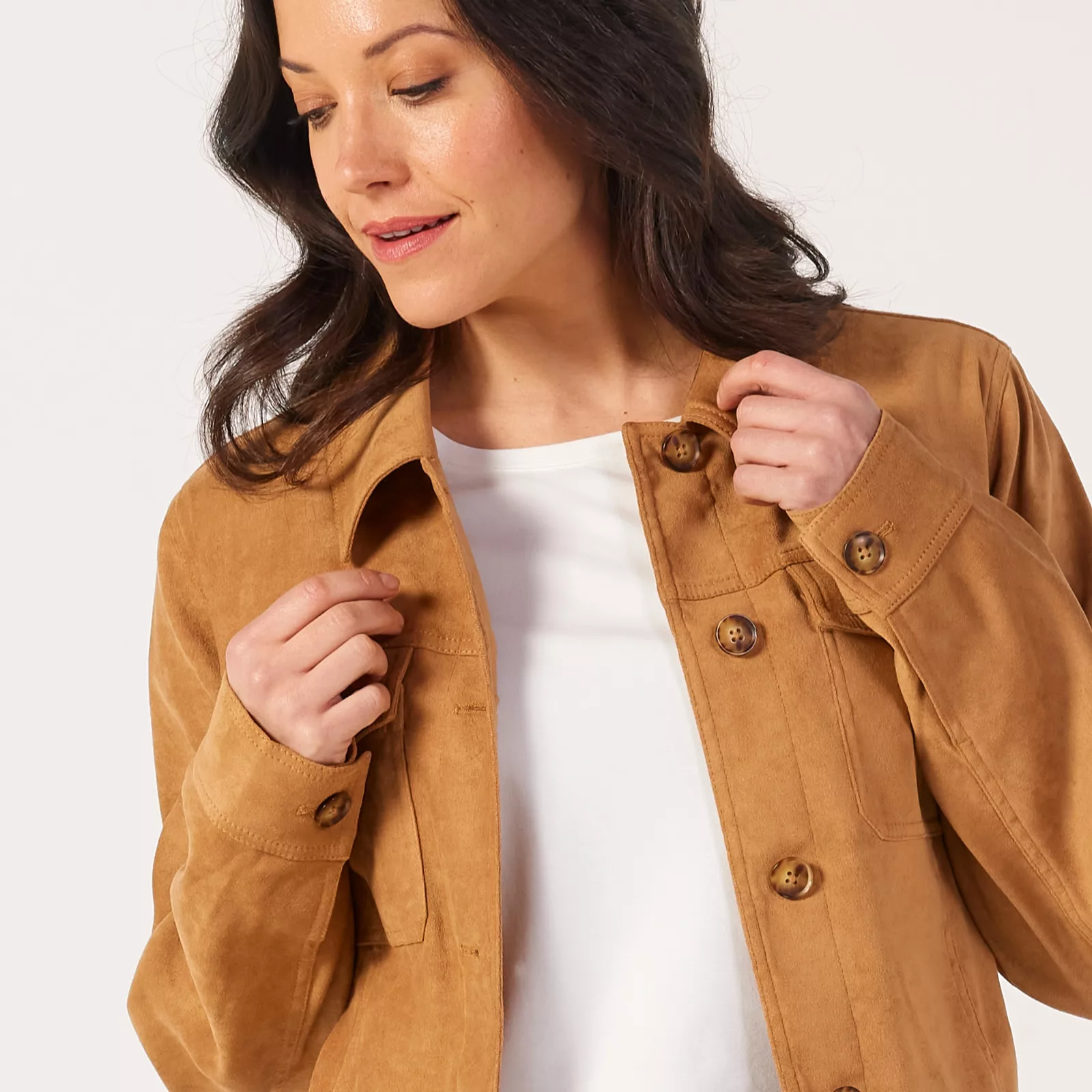 Ruth Langsford Faux Suede Longline Jacket