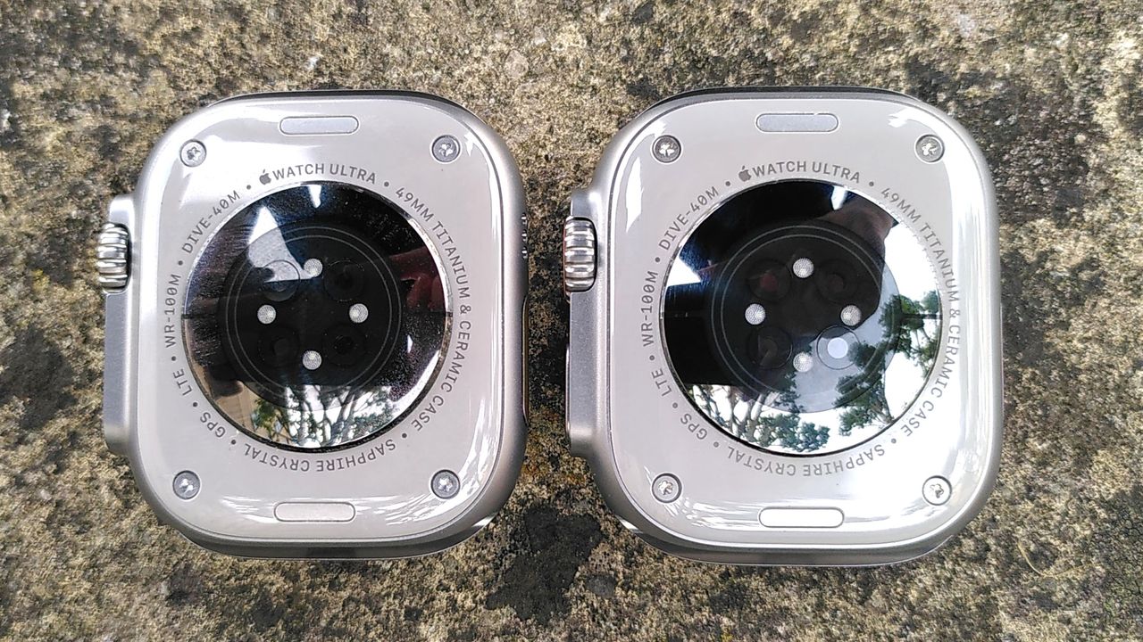 Back of Apple Watch Ultra and Apple Watch Ultra 2 without straps