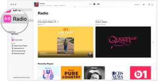 To listen to pre-recorded Apple Music ration stations on Mac, click on the Music app, then click Radio on the left side of the app. Scroll, then choose a channel for listening