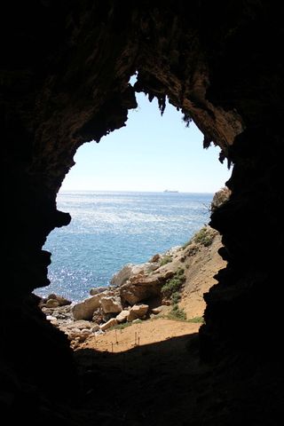 The view from Gorham’s Cave, Gibraltar.