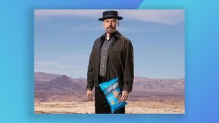 Walter White holding a packet of PopCorners