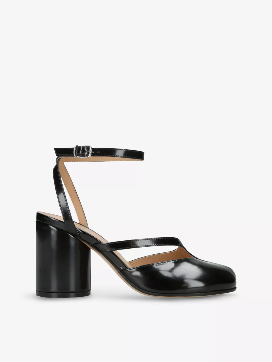 Tabi Split-Toe Heeled Leather Courts