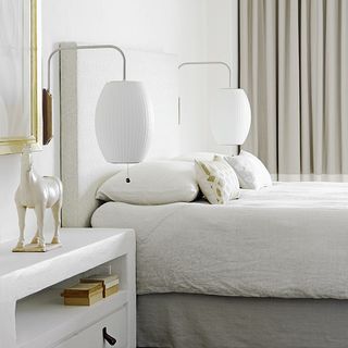 bedroom lighting with white wall
