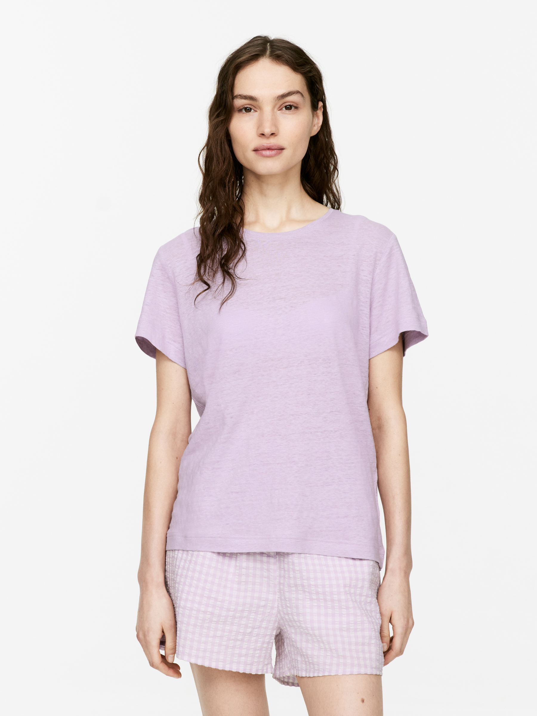 Linen Jersey T-Shirt – Lilac – Women – Arket Gb