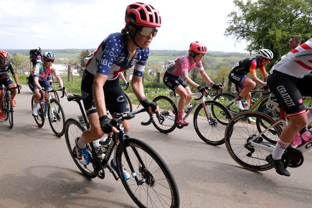 GARNICH LUXEMBOURG MAY 01 Lauren Stephens of United States and Team EF Education Tibco Svb competes during the 14th Ceratizit Festival Elsy Jacobs 2022 Stage 2 a 1093km stage from Garnich to Garnich felsy on May 01 2022 in Garnich Luxembourg Photo by Bas CzerwinskiGetty Images