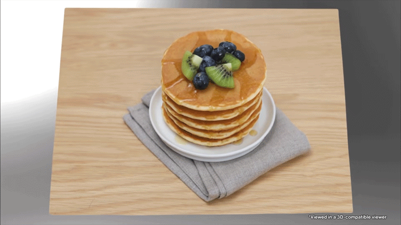 Food photographs turned into 3D images using Canon Dual Pixel 3D