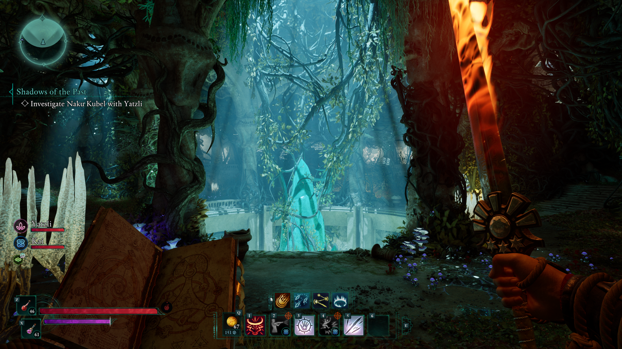 A foliage-filled cave in Avowed