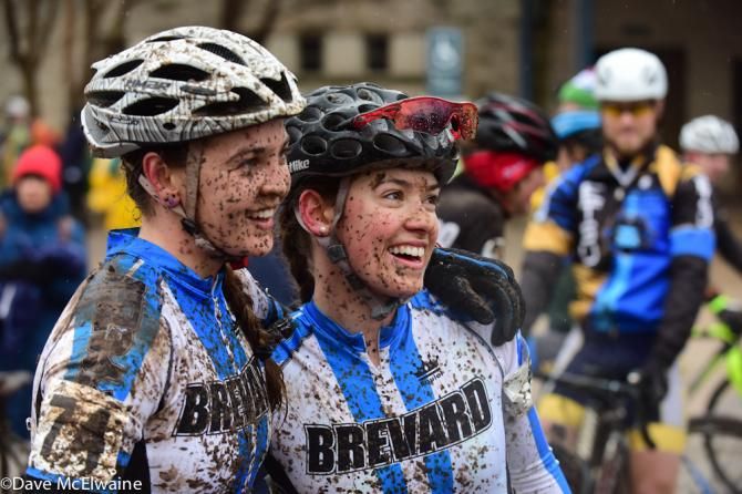 Women's collegiate racing at USA Cycling Cyclo-cross National Championships in Austin, Texas.