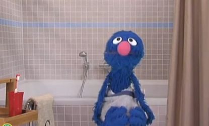 Grover does a goofy spoof of the Old Spice Guy on "Sesame Street." 