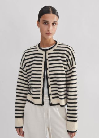 Boiled Cashmere Striped Cardigan