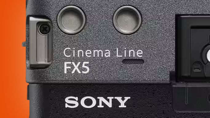 Close-up of the Sony FX5 top plate (mockup)