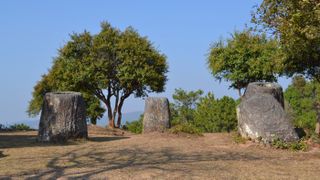 The ancient stone jars are thought to have been vessels for exposing the bodies of the dead to the elements for a time so that their bones could be collected and buried.