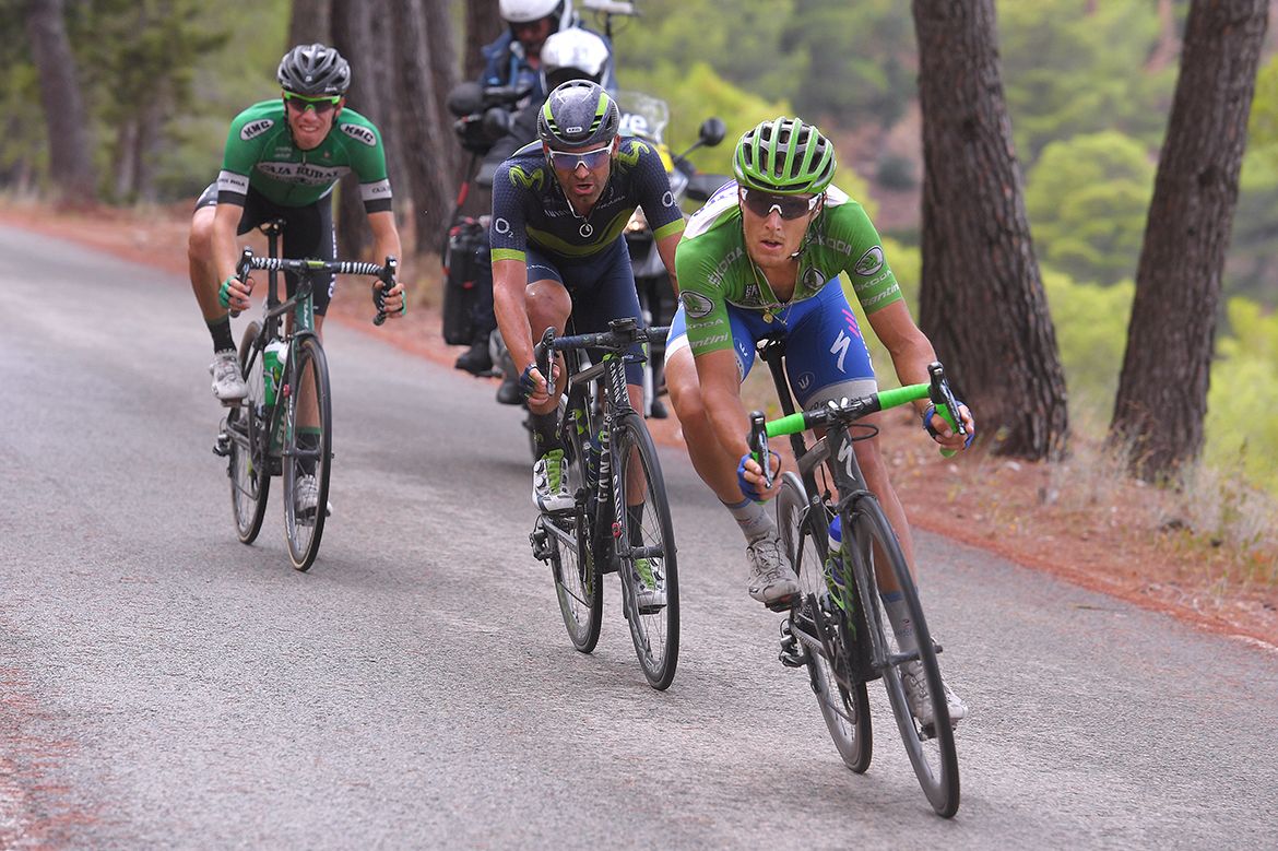 Matteo Trentin descending on stage 10 of the Vuelta a Espa&ntilde;a