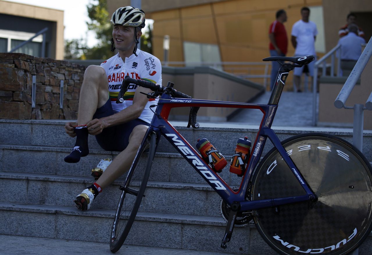 Ramunas Navardauskas gets ready to hit the road.