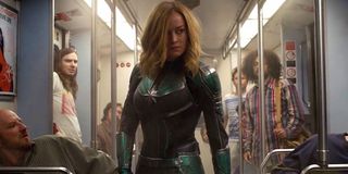 Captain Marvel brie larson on subway movie