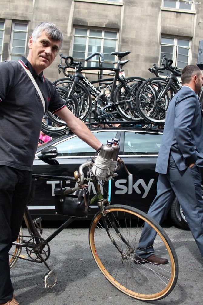 Not all bikes at the Tour de France are cutting edge