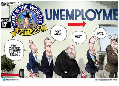 Political cartoon U.S. sexual harassment Matt Lauer