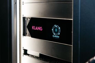 A close-up view of the new KLANG:konductor in the rack.